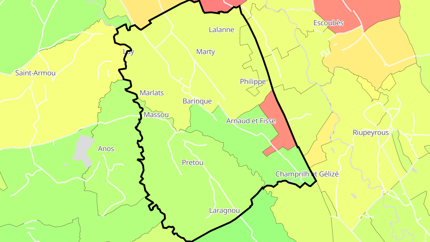 Carte des prix de l'immobilier Barinque