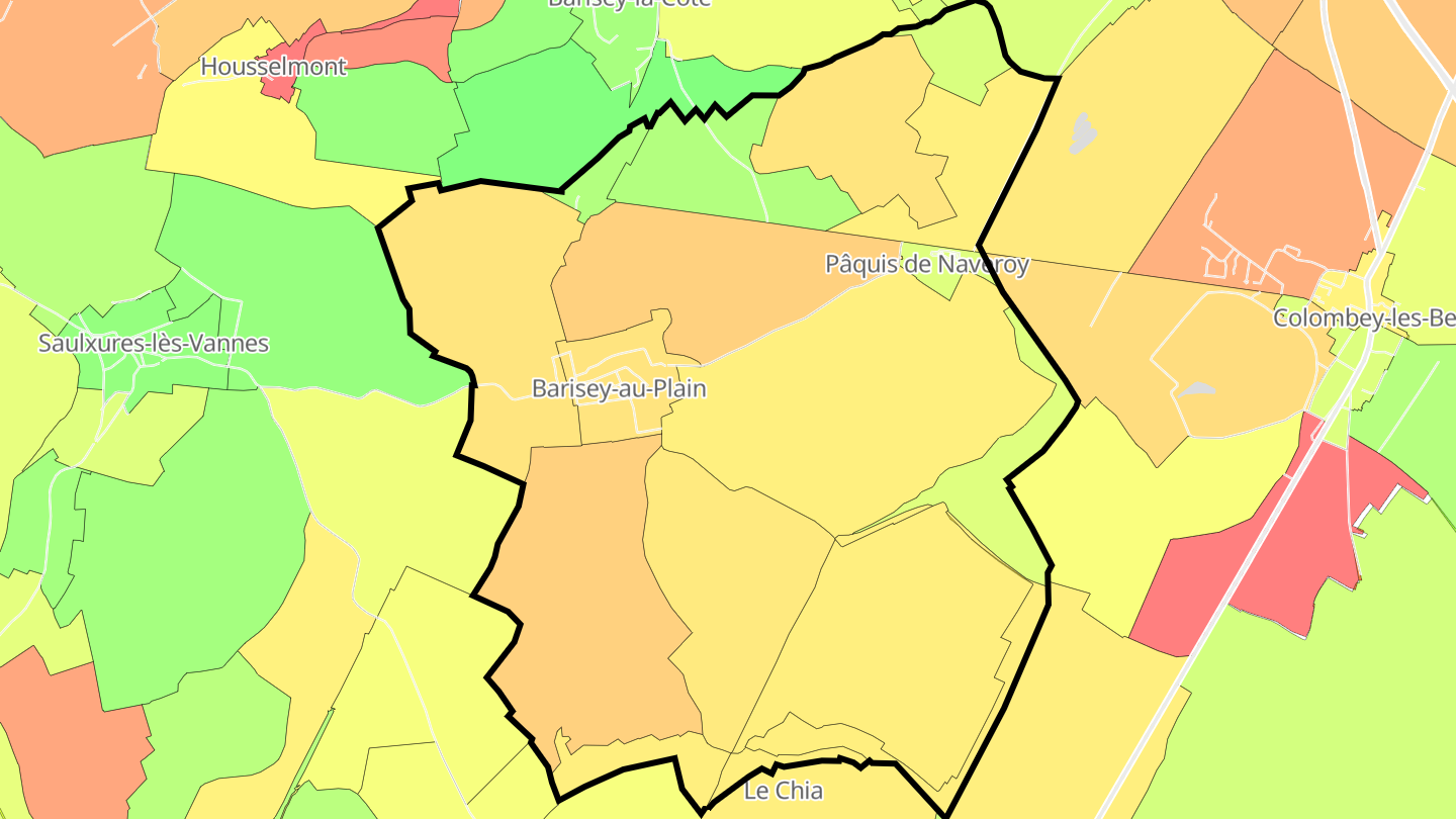 Carte des prix de l'immobilier Barisey-au-Plain
