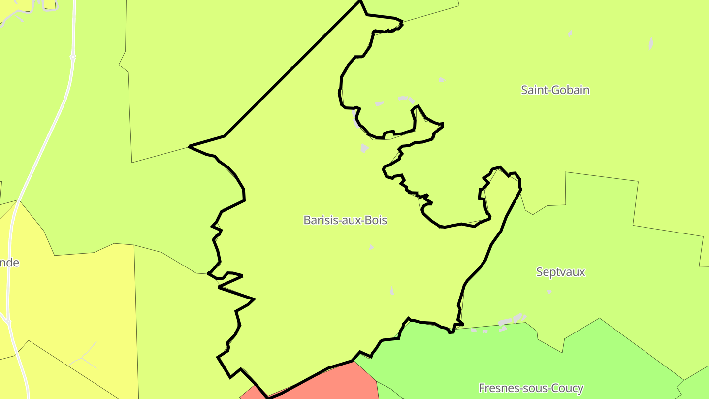 Carte des prix de l'immobilier Barisis-aux-Bois