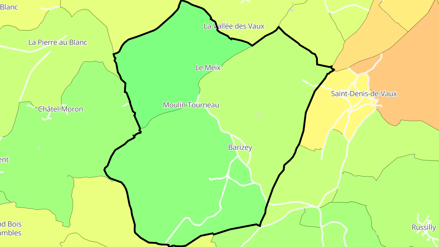 Carte des prix de l'immobilier Barizey