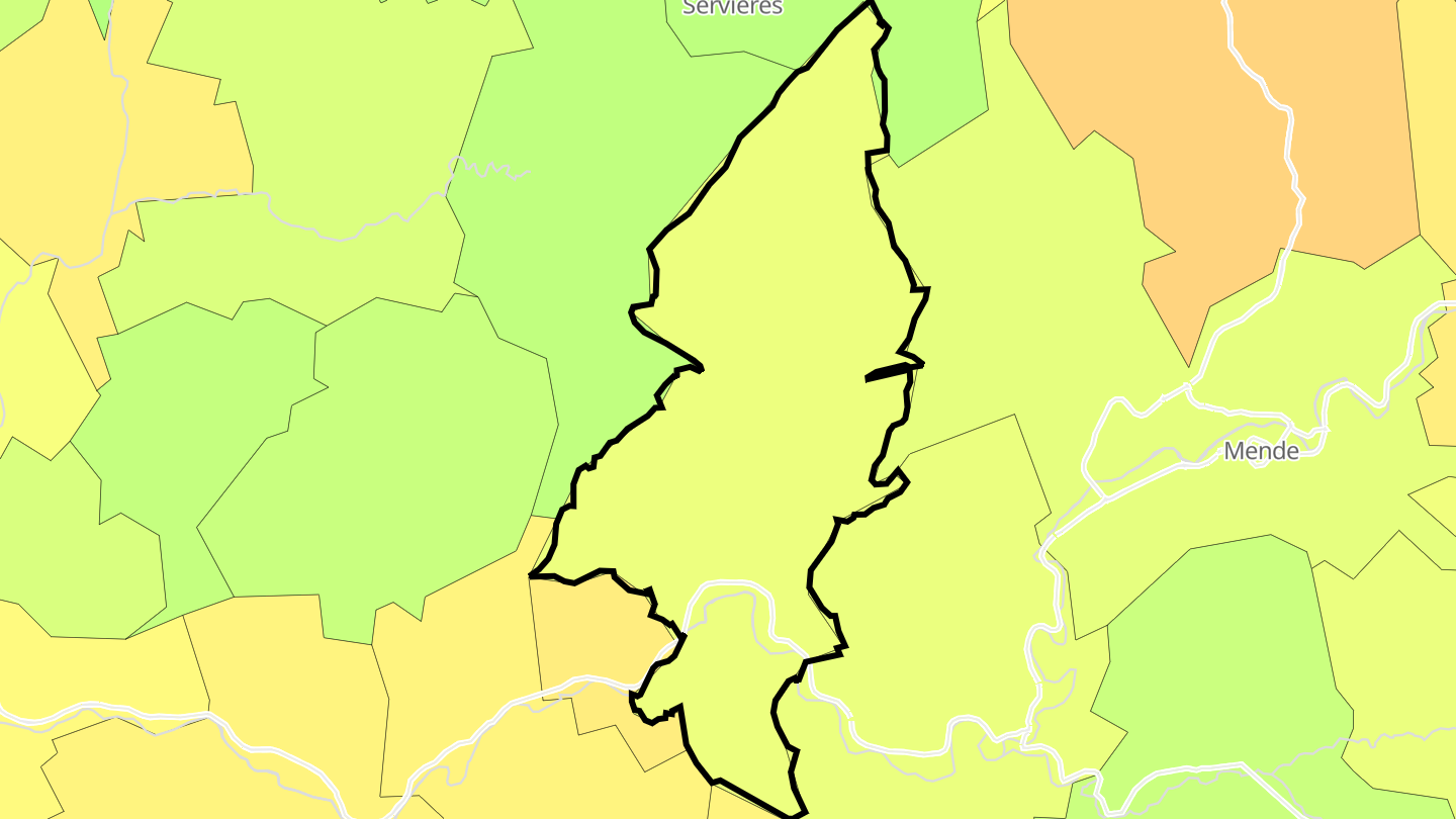 Carte des prix de l'immobilier Barjac