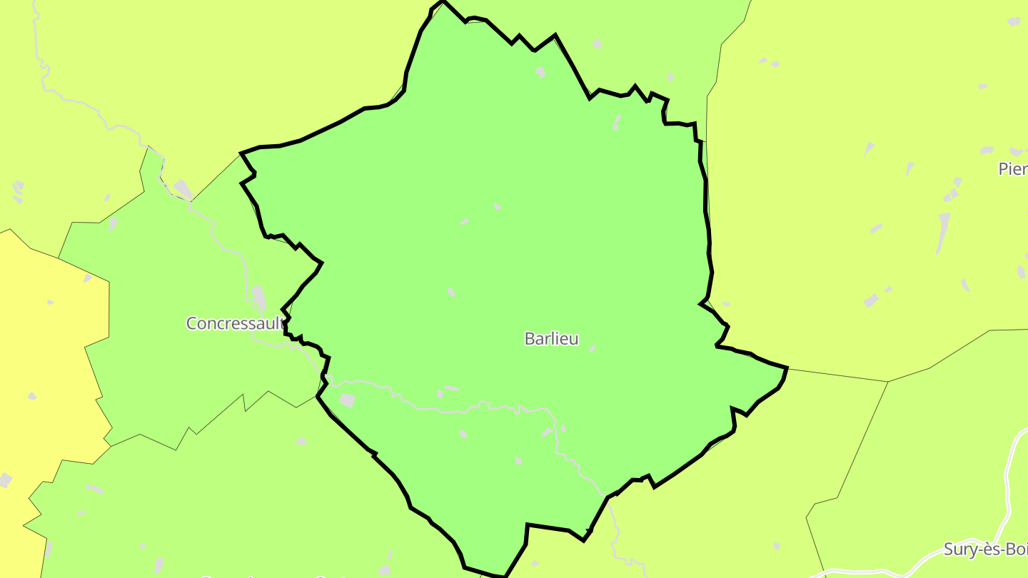 Carte des prix de l'immobilier Barlieu