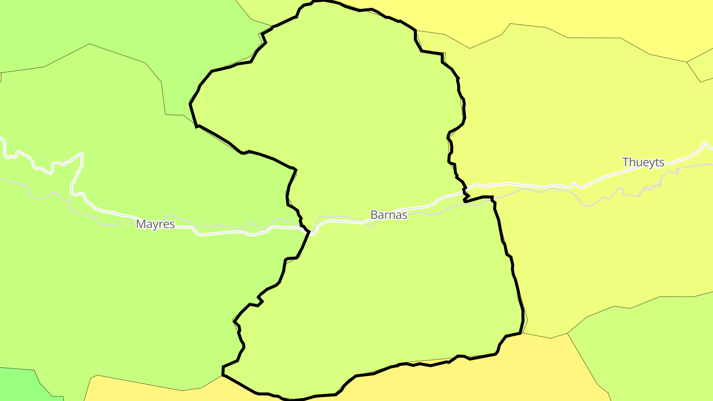 Carte des prix de l'immobilier Barnas
