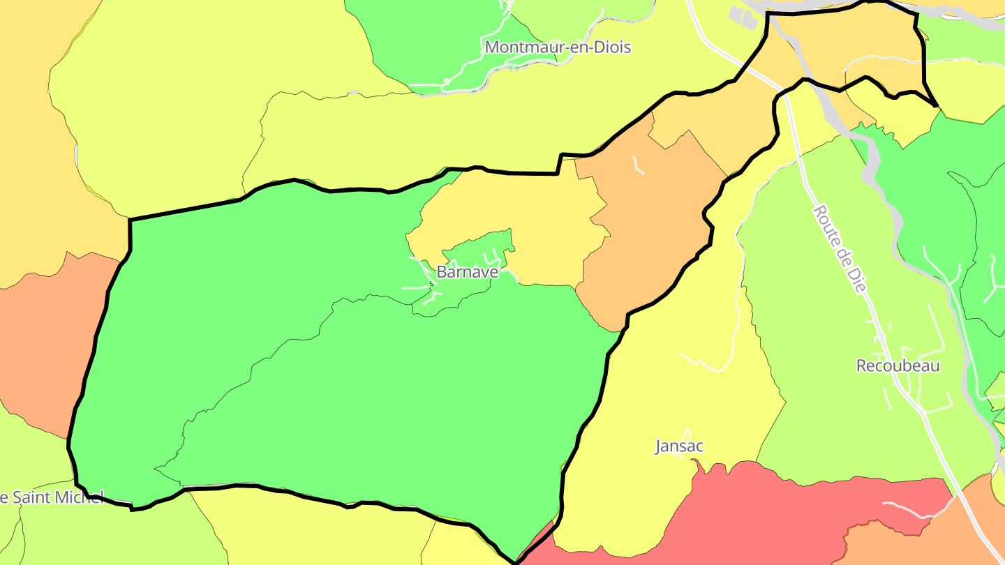 Carte des prix de l'immobilier Barnave