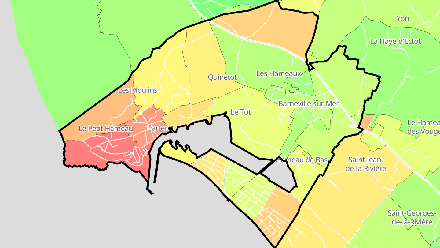 Carte des prix de l'immobilier Barneville-Carteret