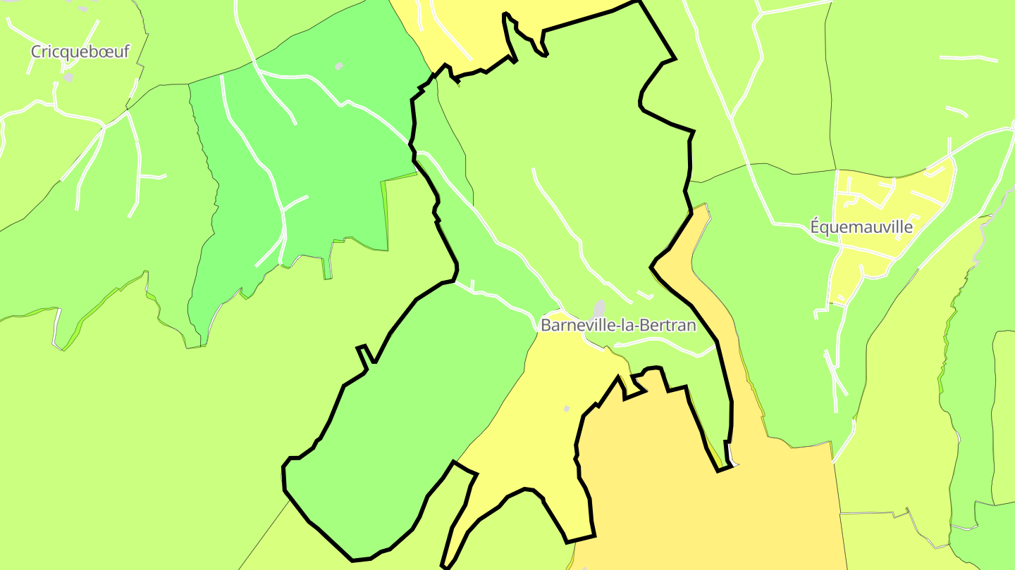 Carte des prix de l'immobilier Barneville-la-Bertran