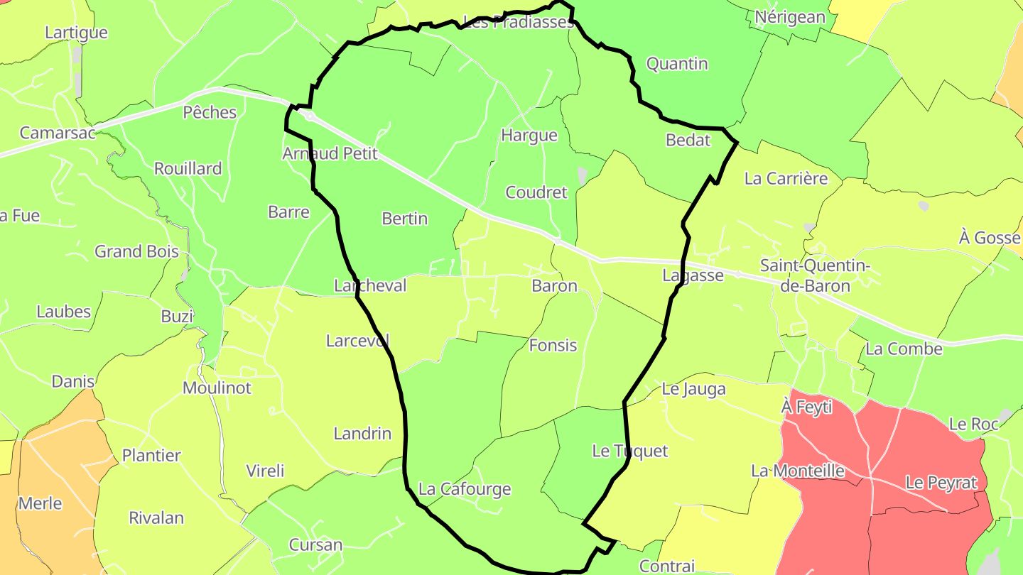 Carte des prix de l'immobilier Baron