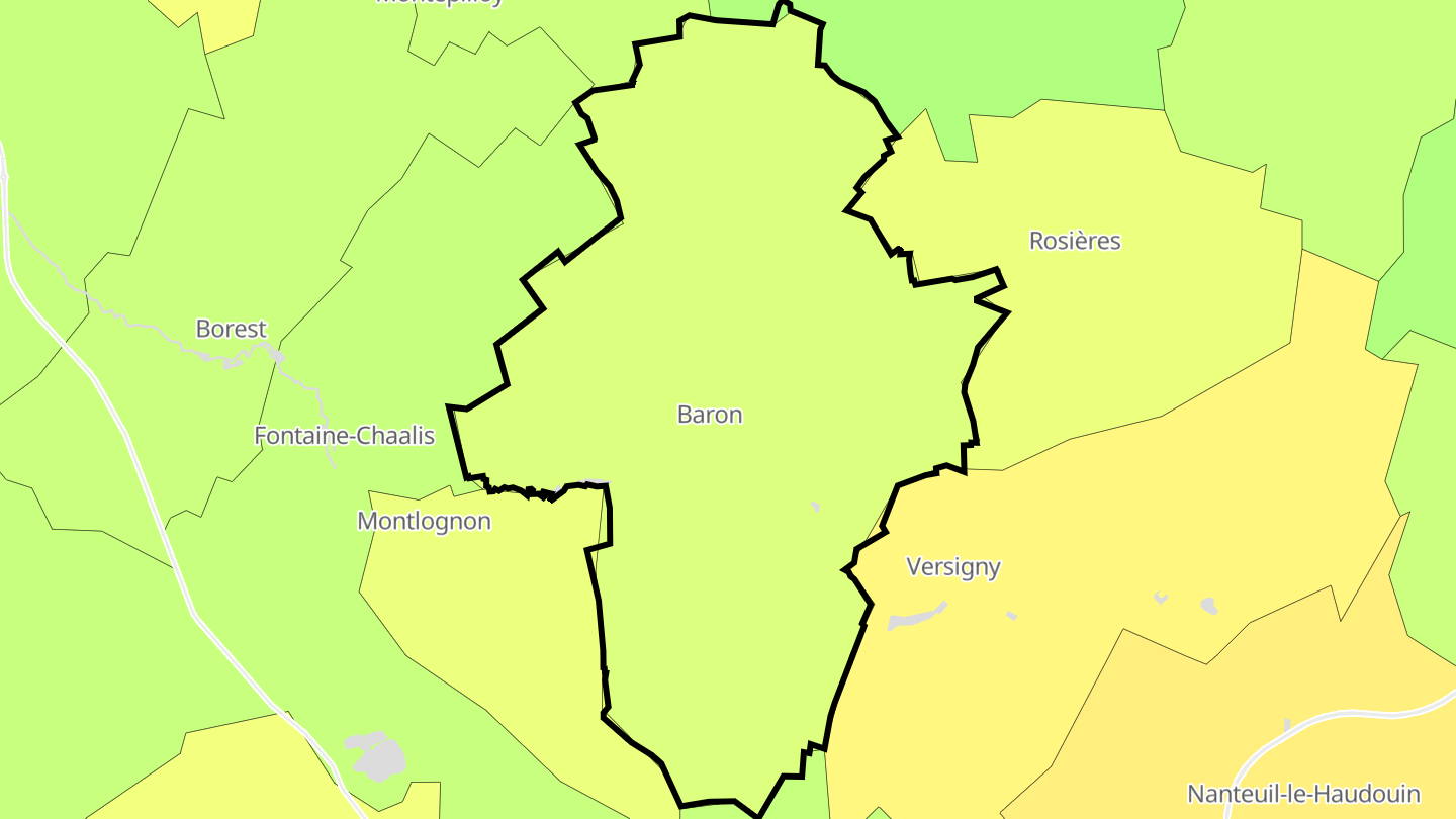 Carte des prix de l'immobilier Baron