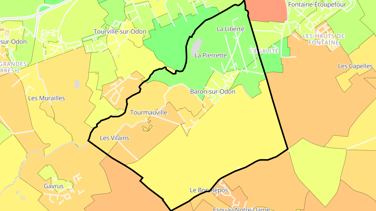 Carte des prix de l'immobilier Baron-sur-Odon
