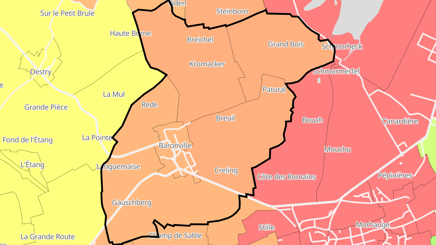 Carte des prix de l'immobilier Baronville