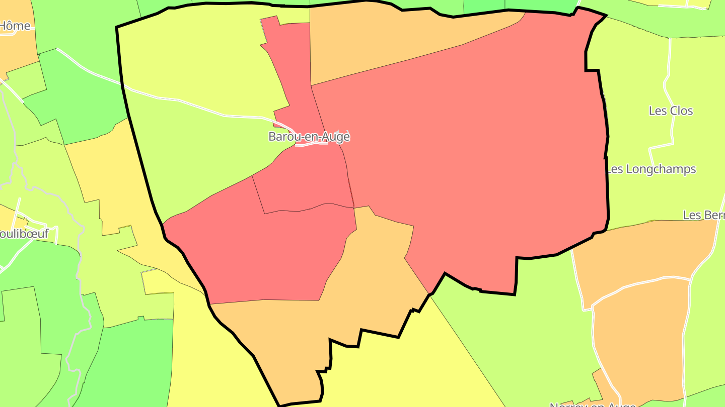 Carte des prix de l'immobilier Barou-en-Auge
