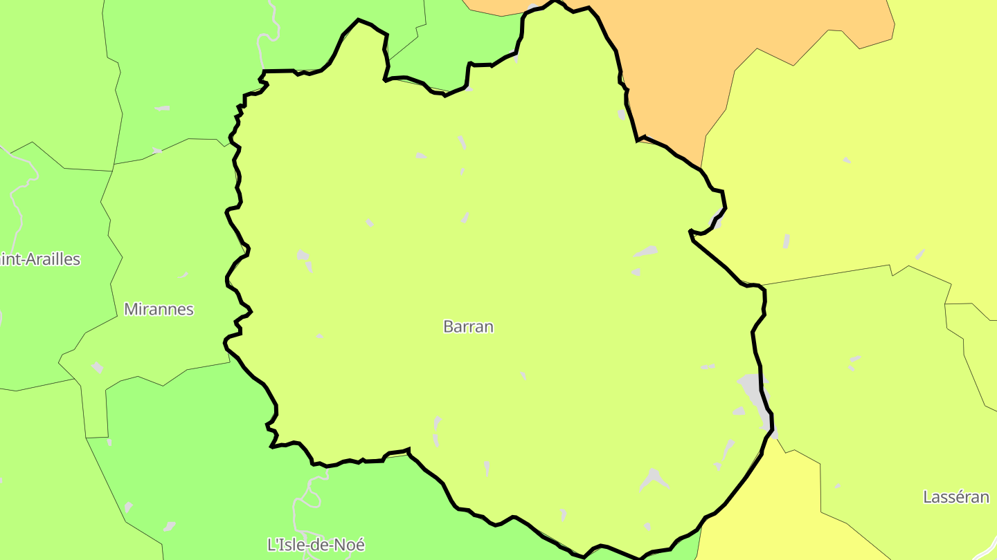 Carte des prix de l'immobilier Barran