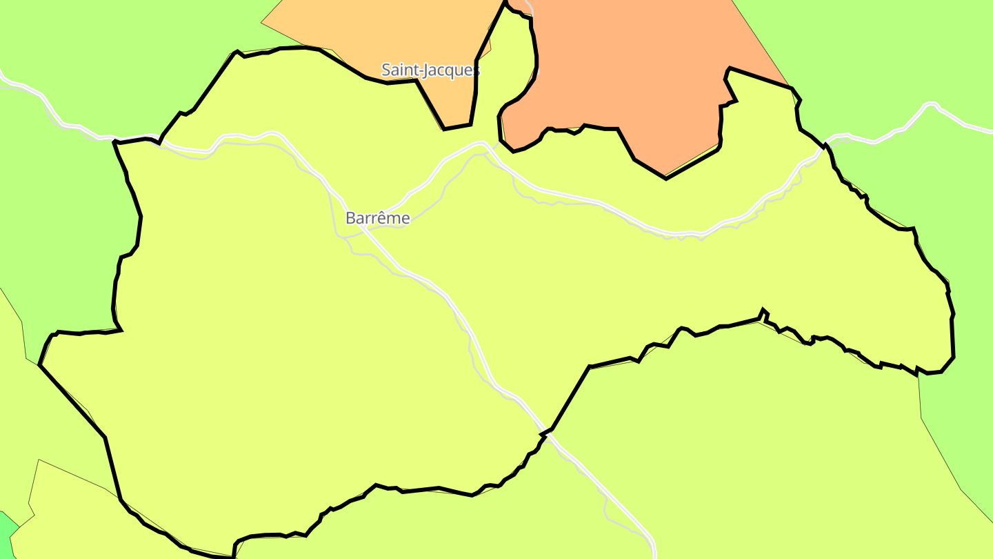 Carte des prix de l'immobilier Barrême