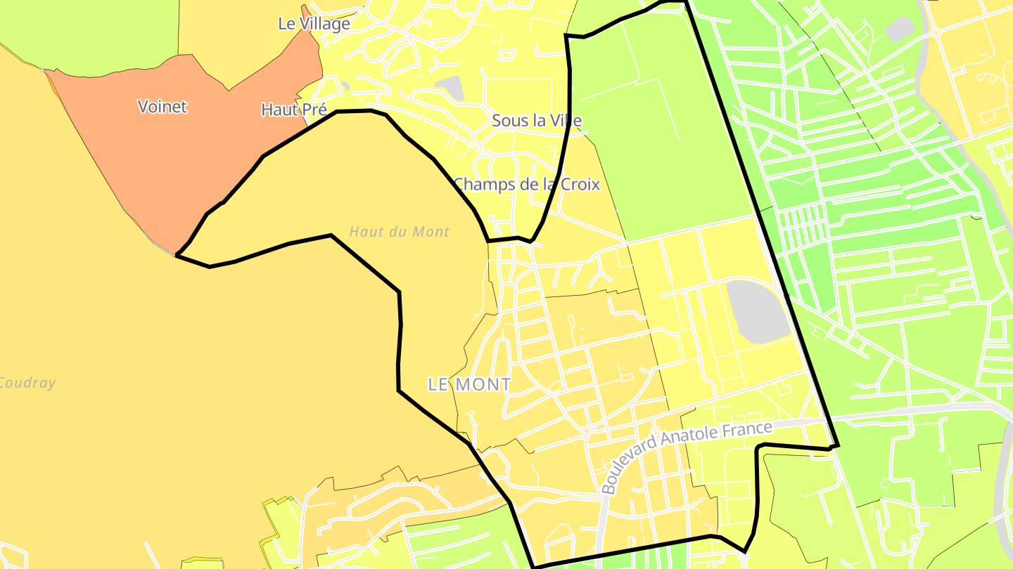 Carte des prix de l'immobilier Barres Le Mont