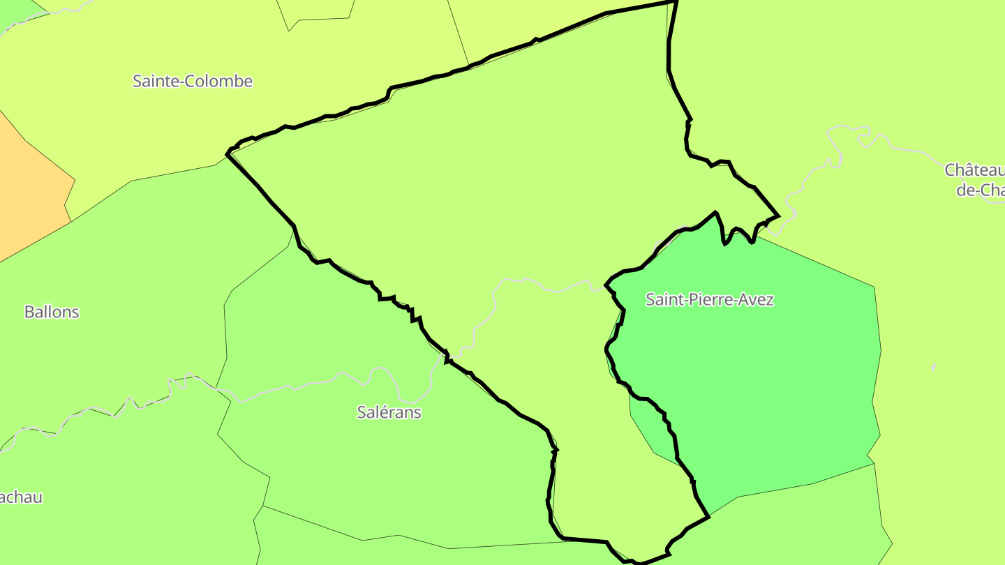 Carte des prix de l'immobilier Barret-sur-Méouge