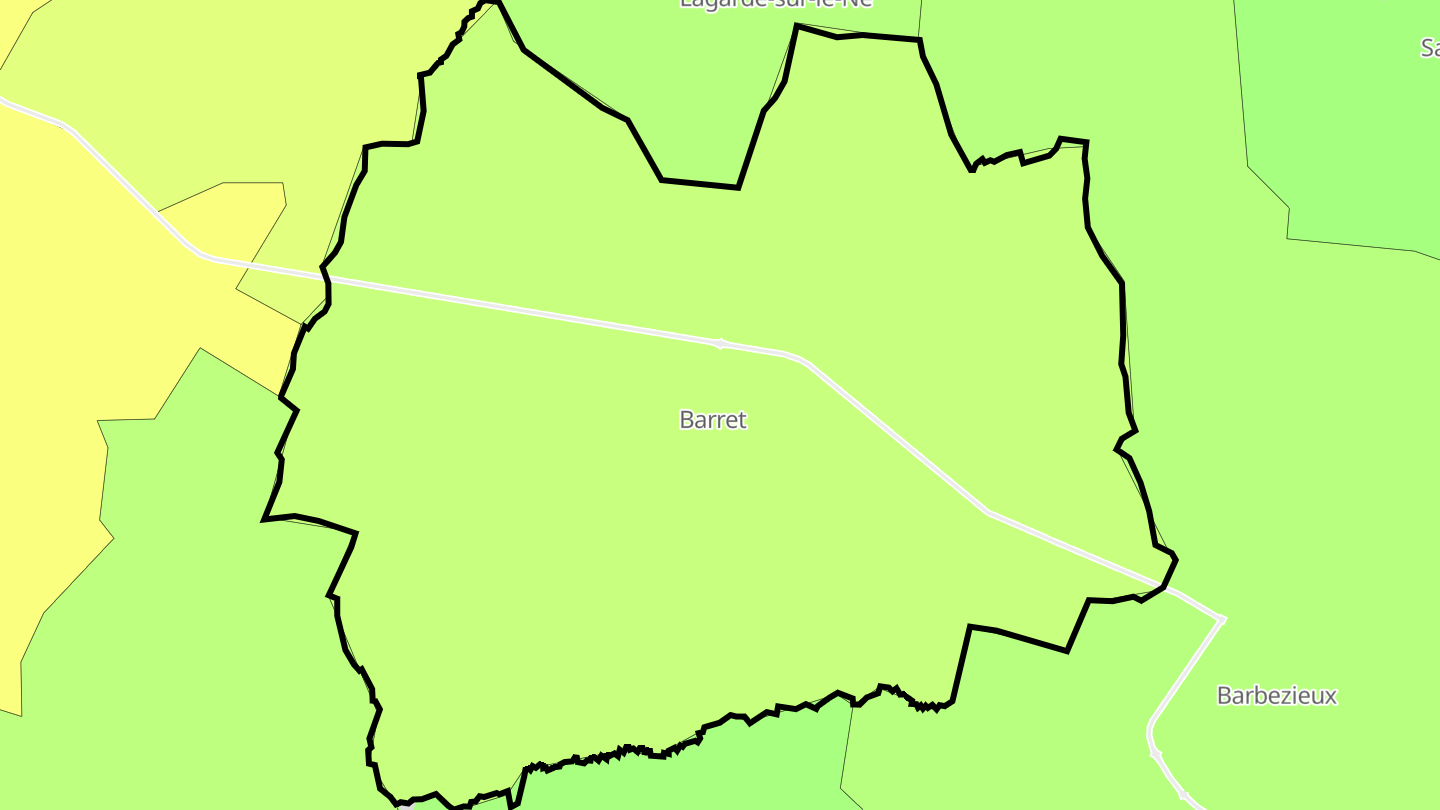 Carte des prix de l'immobilier Barret
