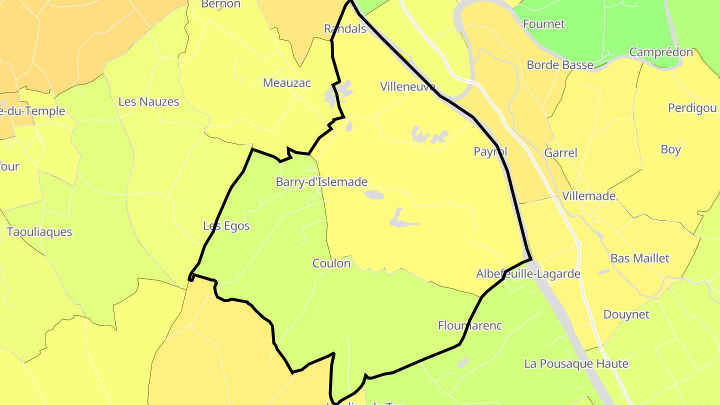 Carte des prix de l'immobilier Barry-d'Islemade