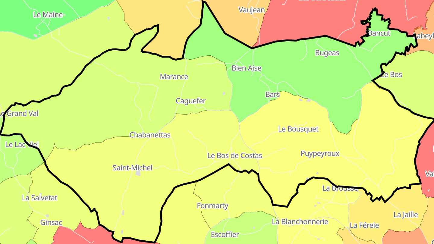 Carte des prix de l'immobilier Bars