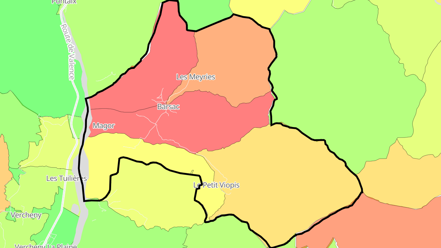 Carte des prix de l'immobilier Barsac