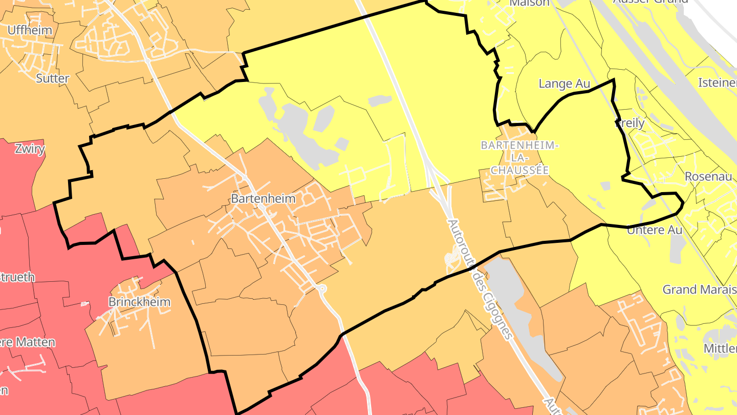 Carte des prix de l'immobilier Bartenheim