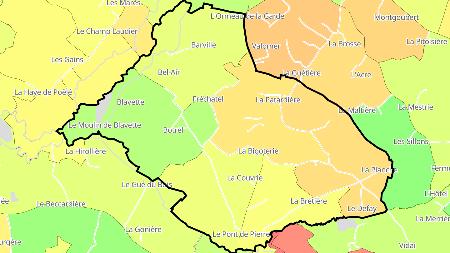 Carte des prix de l'immobilier Barville