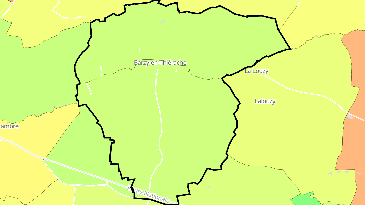 Carte des prix de l'immobilier Barzy-en-Thiérache