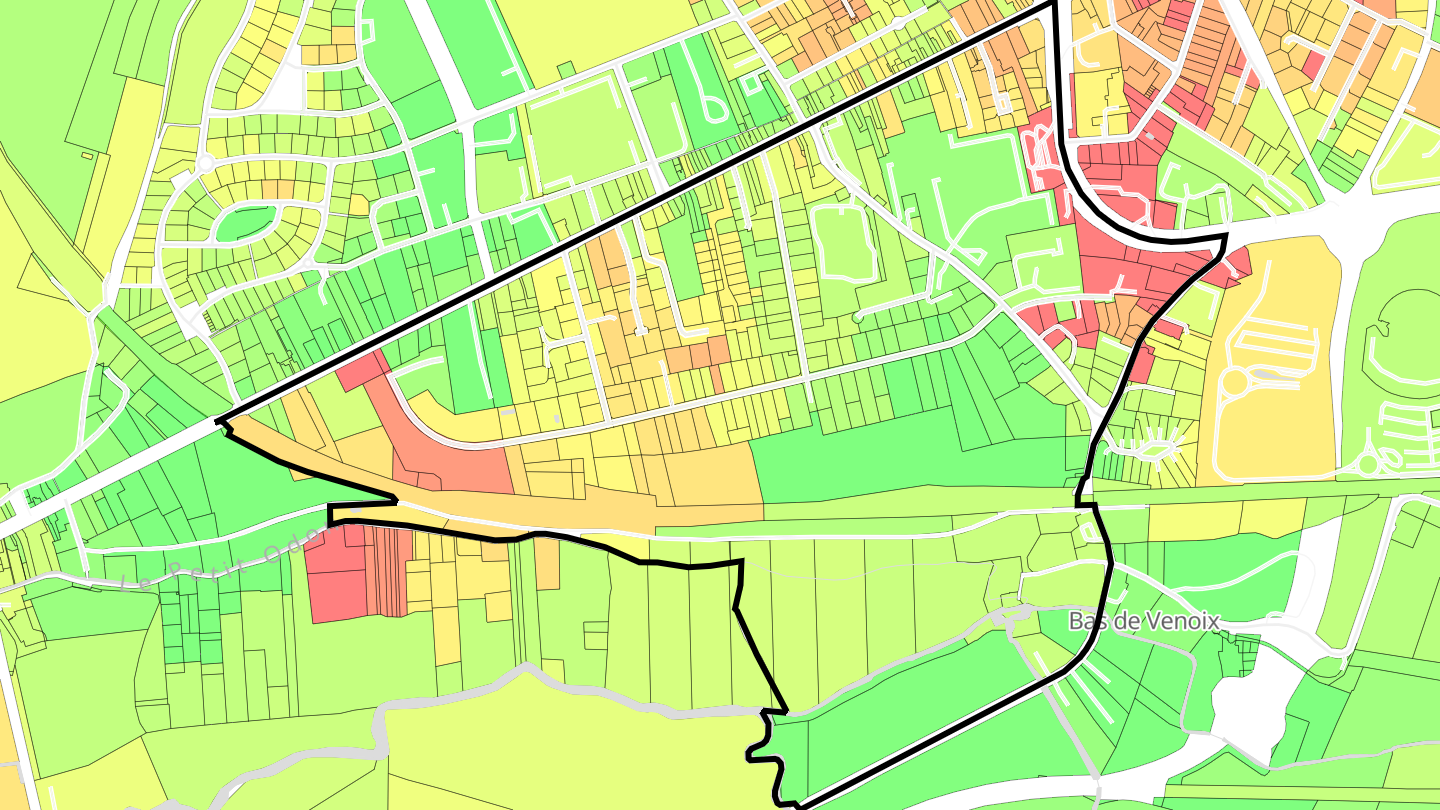 Carte des prix de l'immobilier Bas de Venoix