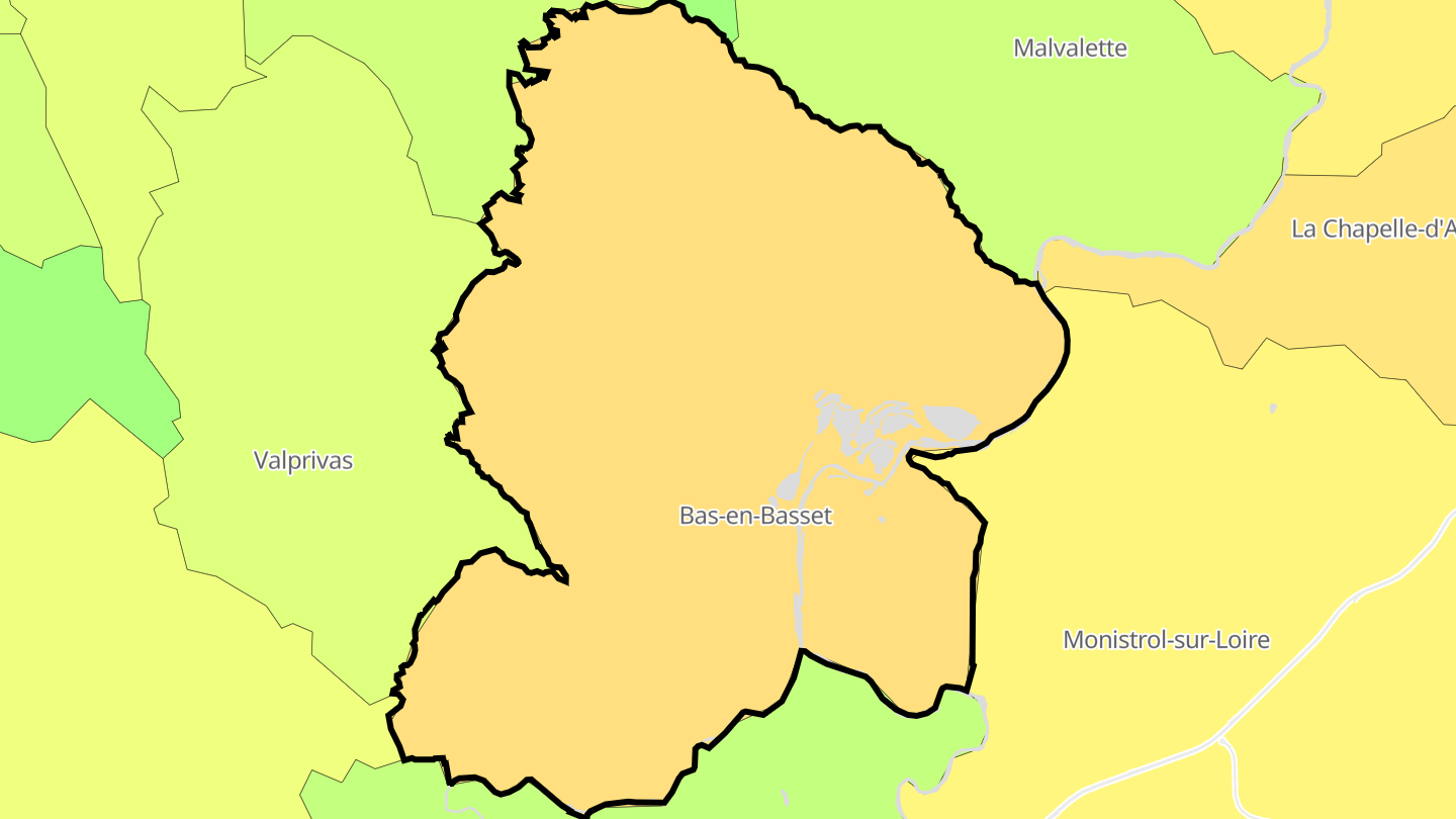 Carte des prix de l'immobilier Bas-en-Basset