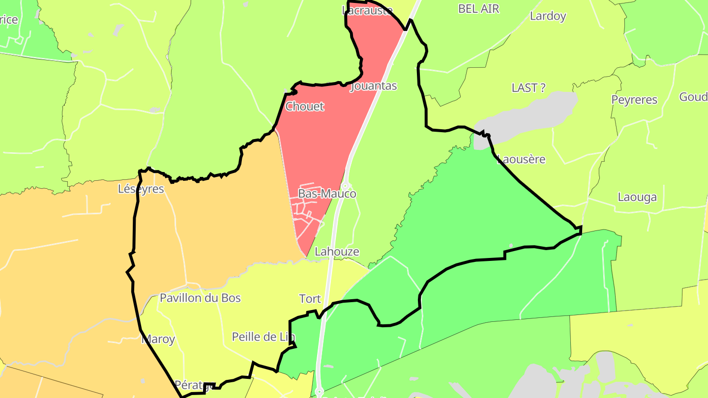 Carte des prix de l'immobilier Bas-Mauco