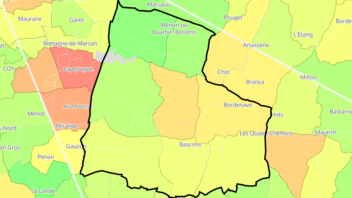 Carte des prix de l'immobilier Bascons