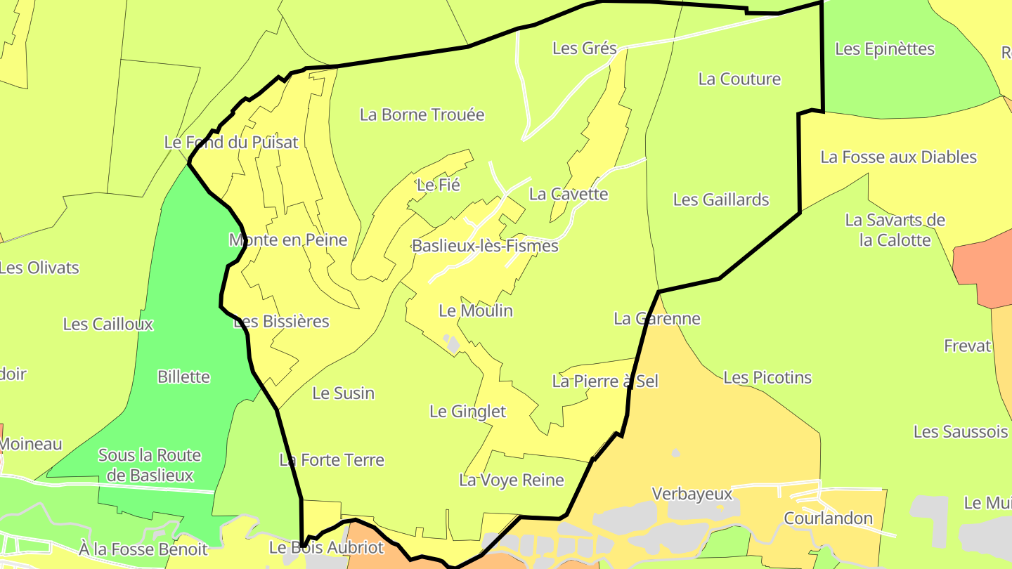 Carte des prix de l'immobilier Baslieux-lès-Fismes