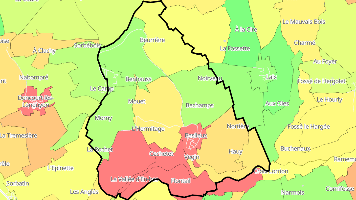 Carte des prix de l'immobilier Baslieux