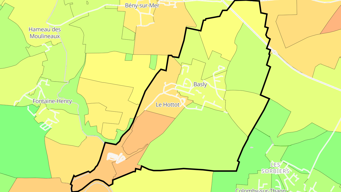 Carte des prix de l'immobilier Basly