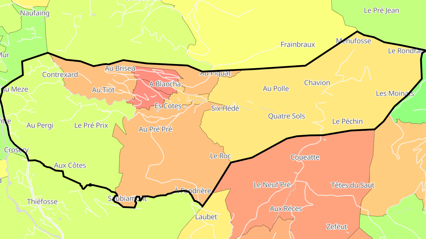 Carte des prix de l'immobilier Basse-sur-le-Rupt