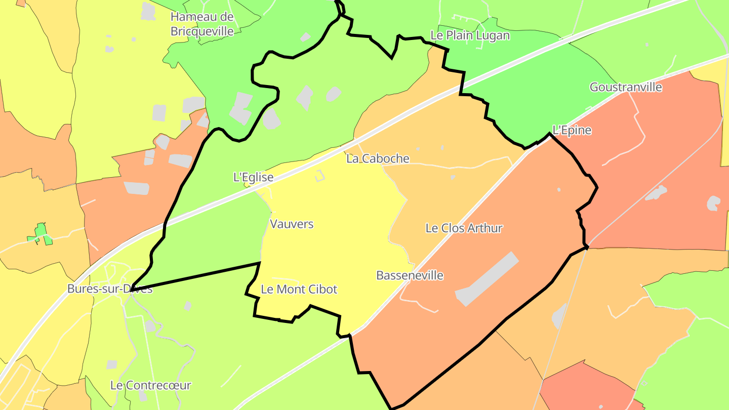 Carte des prix de l'immobilier Basseneville