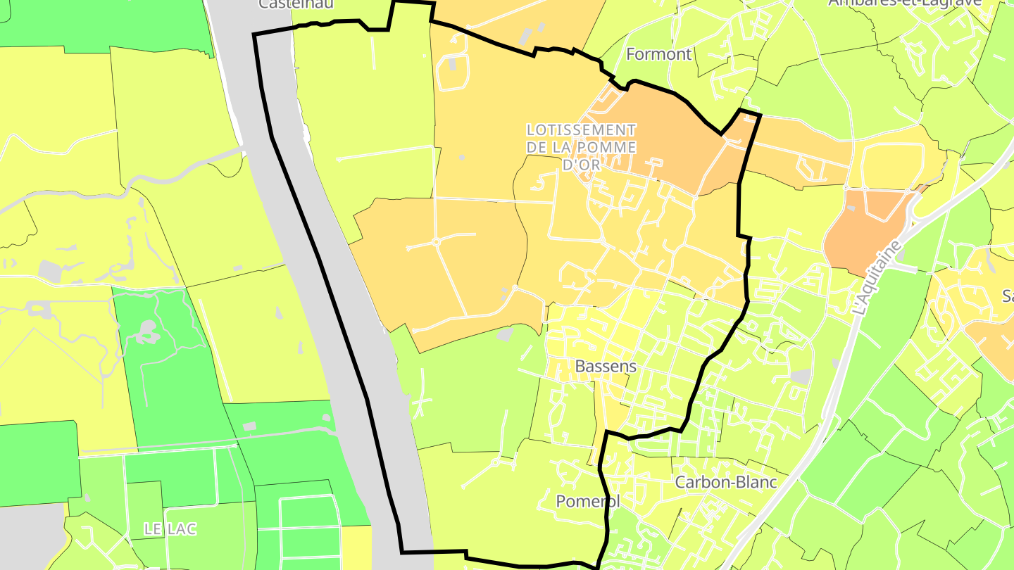 Carte des prix de l'immobilier Bassens