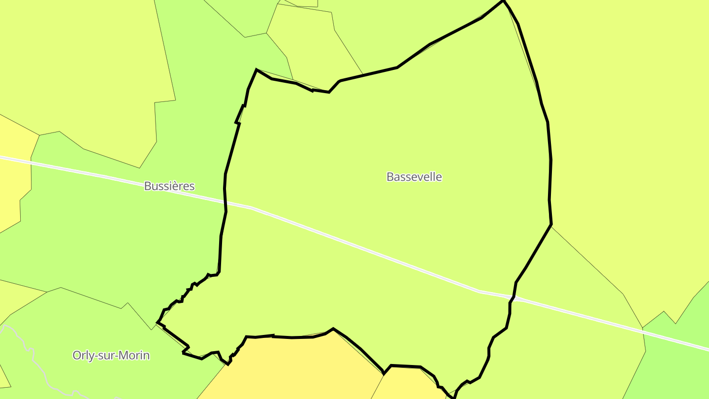 Carte des prix de l'immobilier Bassevelle