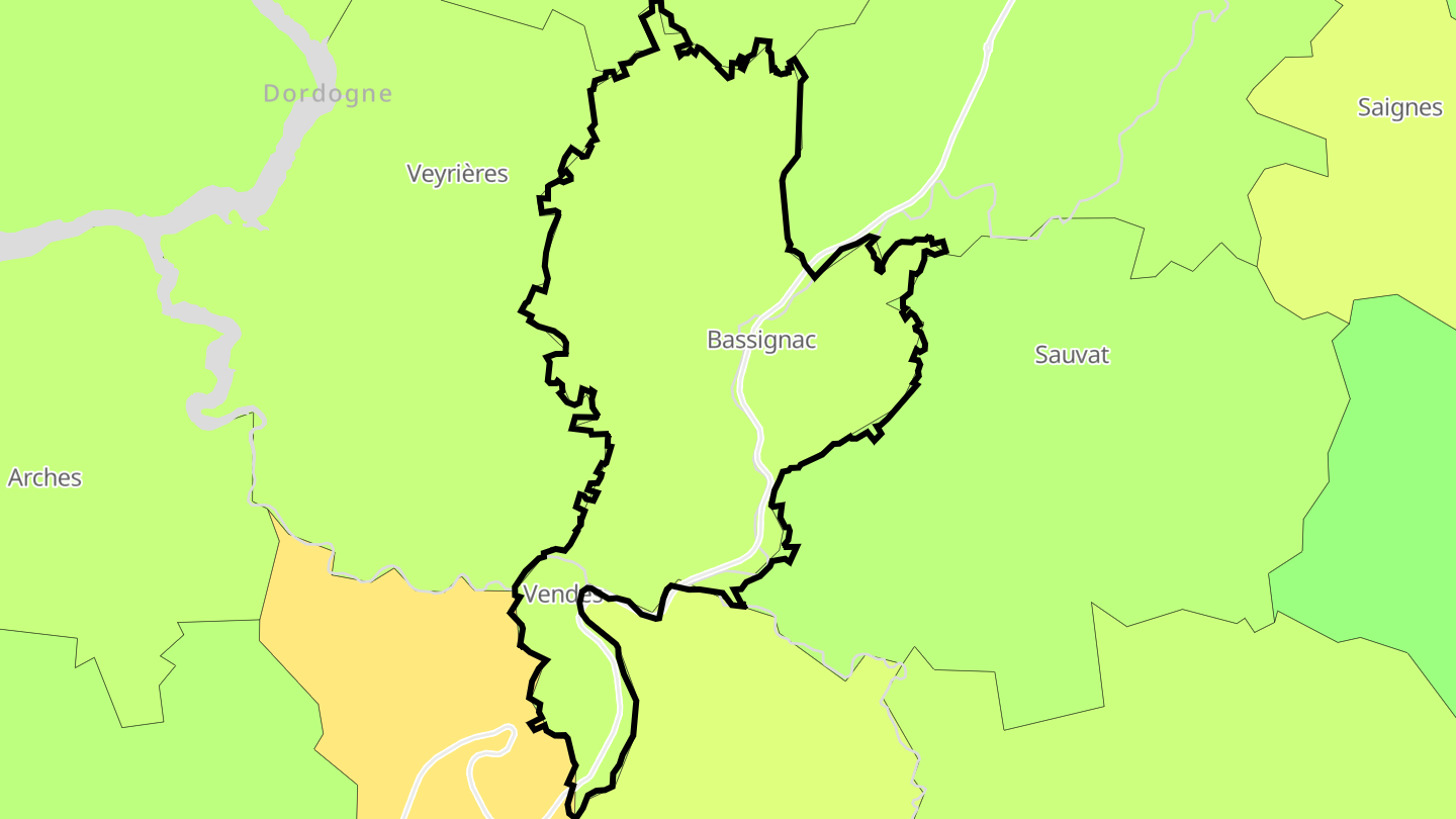 Carte des prix de l'immobilier Bassignac