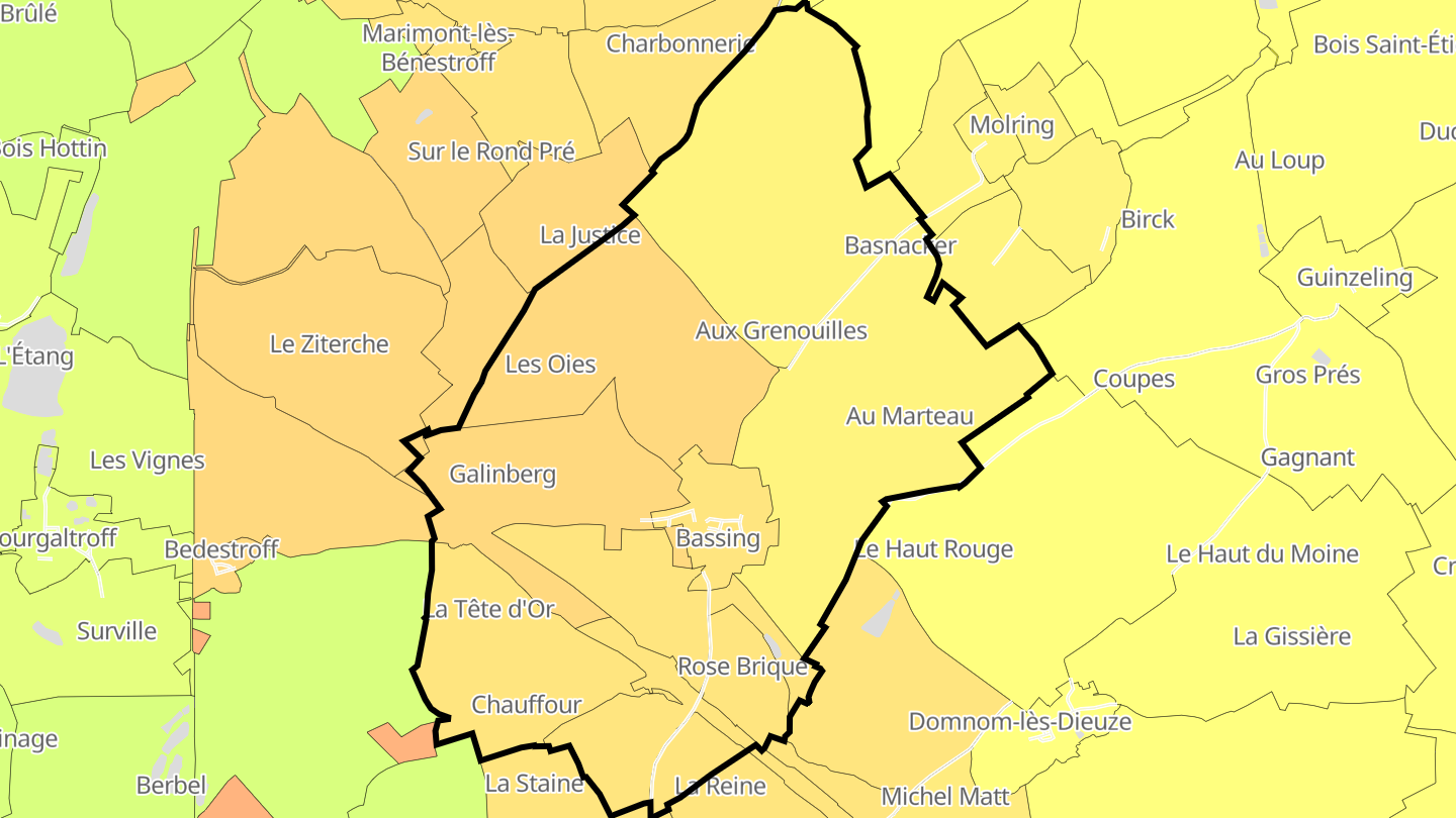 Carte des prix de l'immobilier Bassing