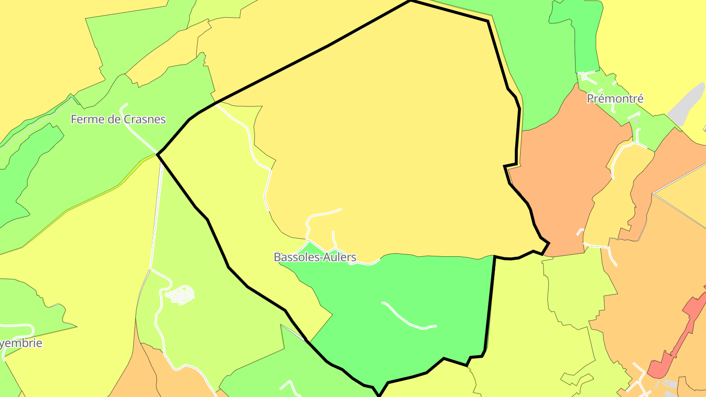 Carte des prix de l'immobilier Bassoles-Aulers