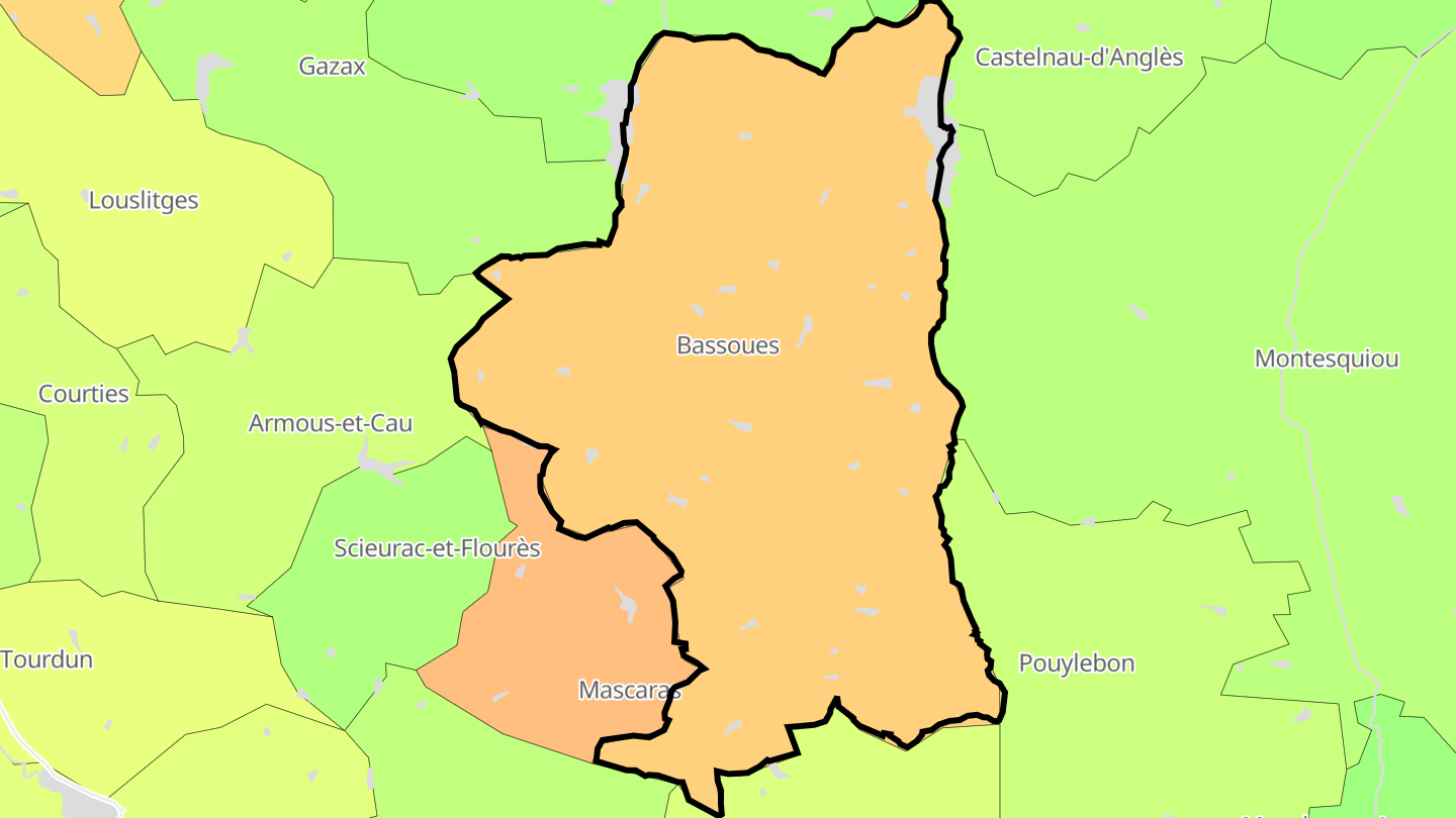 Carte des prix de l'immobilier Bassoues