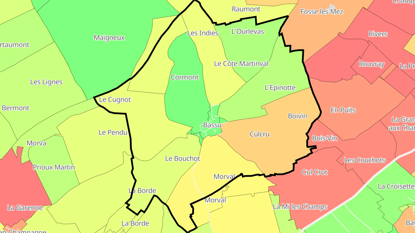 Carte des prix de l'immobilier Bassu