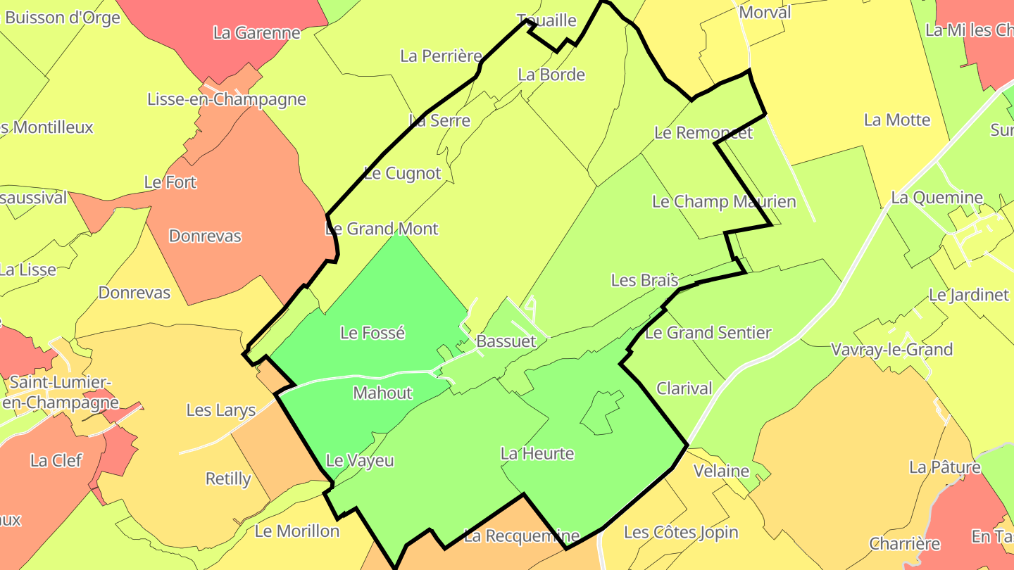 Carte des prix de l'immobilier Bassuet