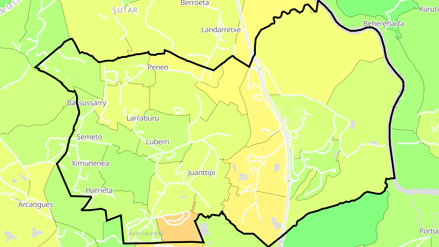 Carte des prix de l'immobilier Bassussarry