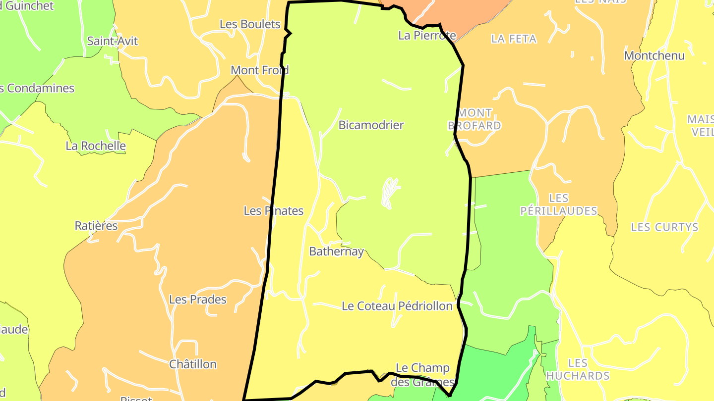 Carte des prix de l'immobilier Bathernay