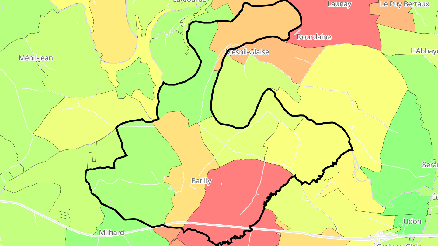 Carte des prix de l'immobilier Batilly