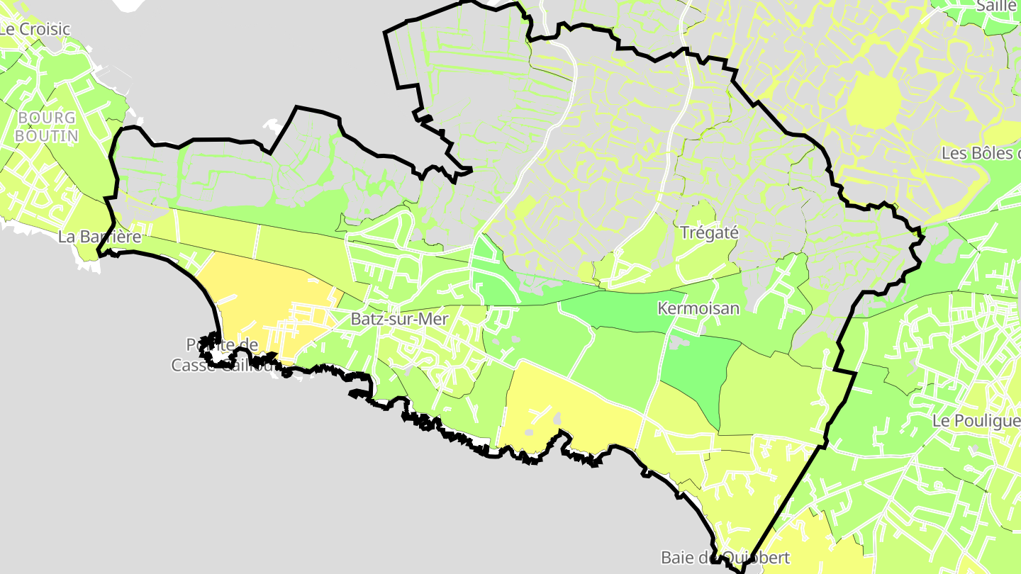 Carte des prix de l'immobilier Batz-sur-Mer