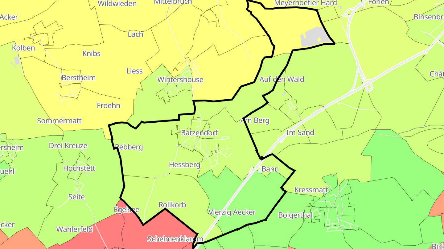 Carte des prix de l'immobilier Batzendorf