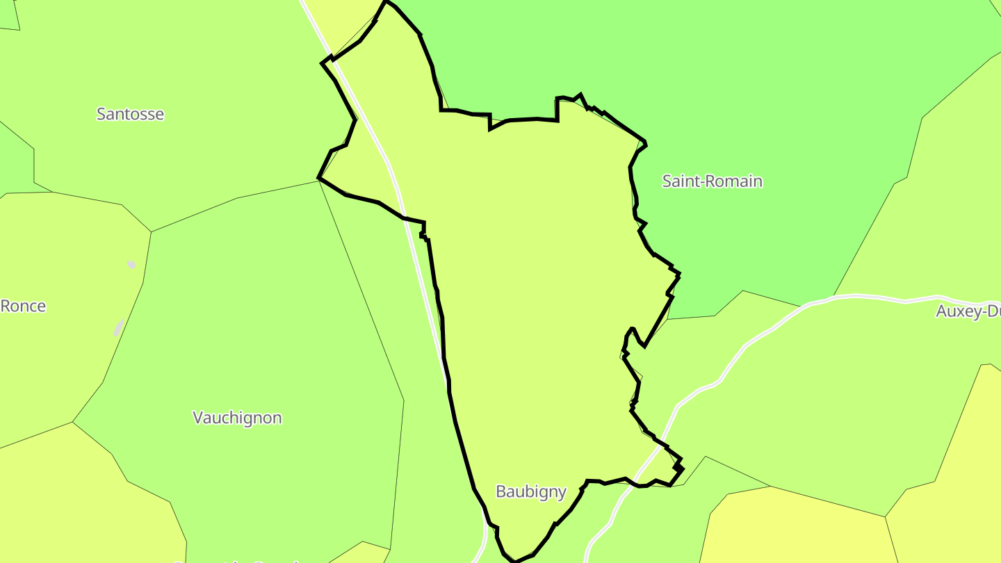 Carte des prix de l'immobilier Baubigny