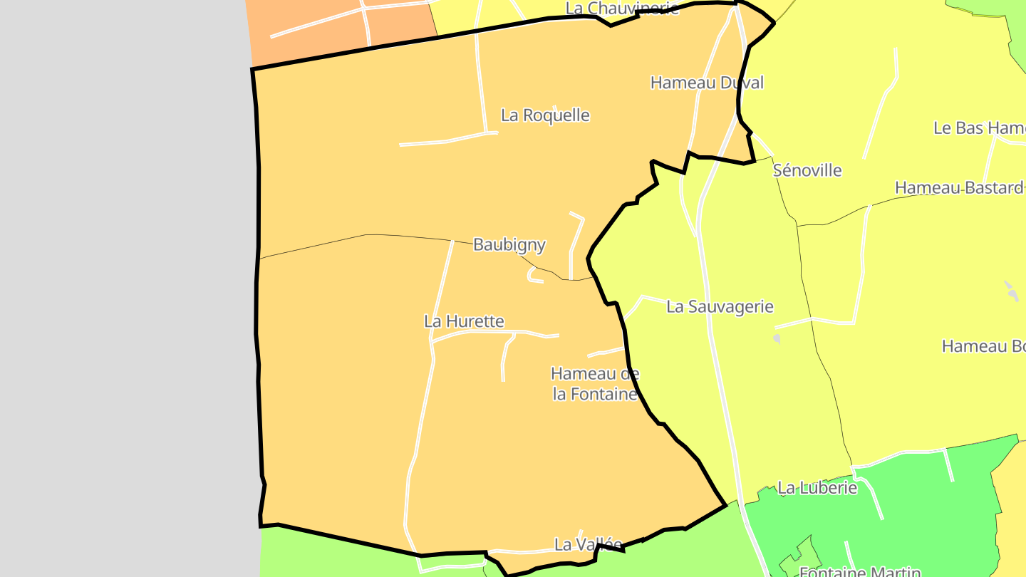 Carte des prix de l'immobilier Baubigny